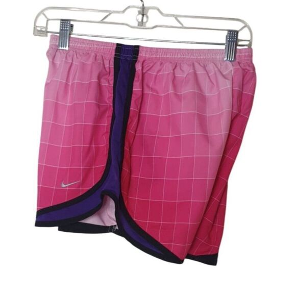 Nike Womens Running Shorts M Pink & Purple Checkered Dri-Fit Athletic Sports Y2K - Picture 2 of 6